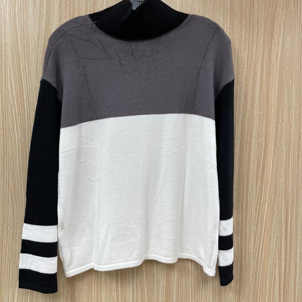 NWT Xieerduo Gray Colorblock Sweater Size Small - Picture 4 of 7